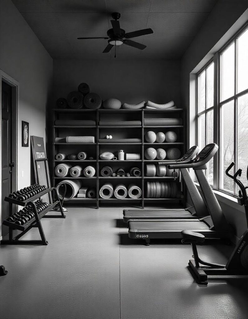 Storage and organization in home gym