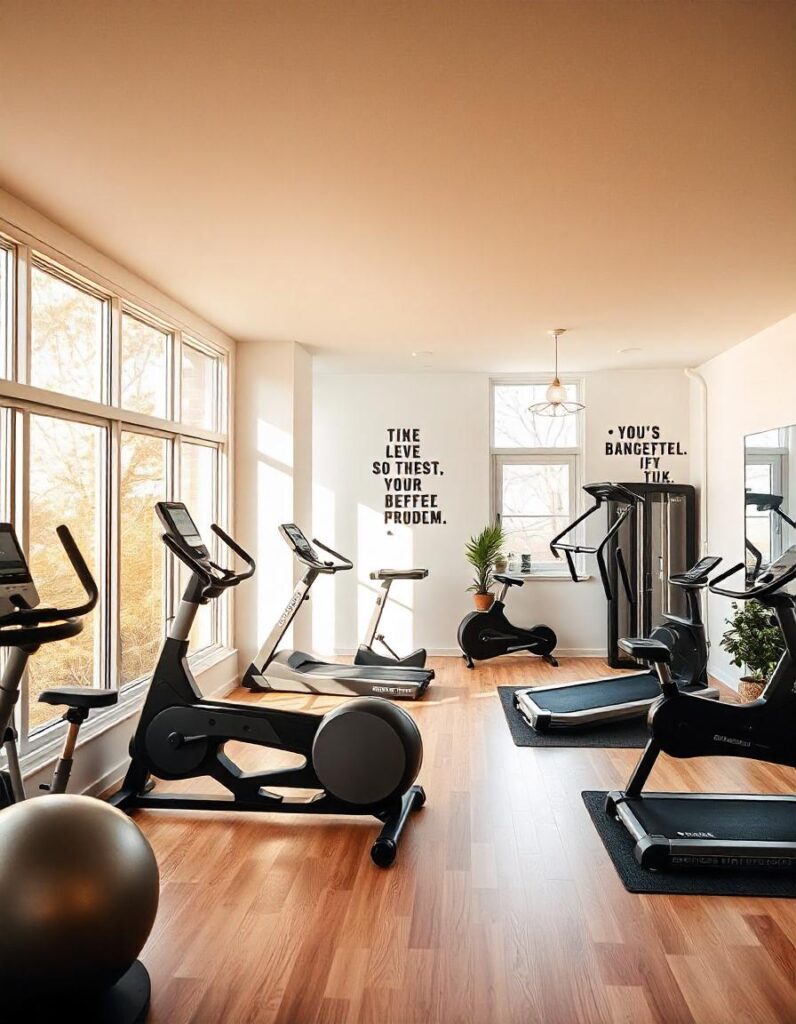 Electrical outlet in home gym
