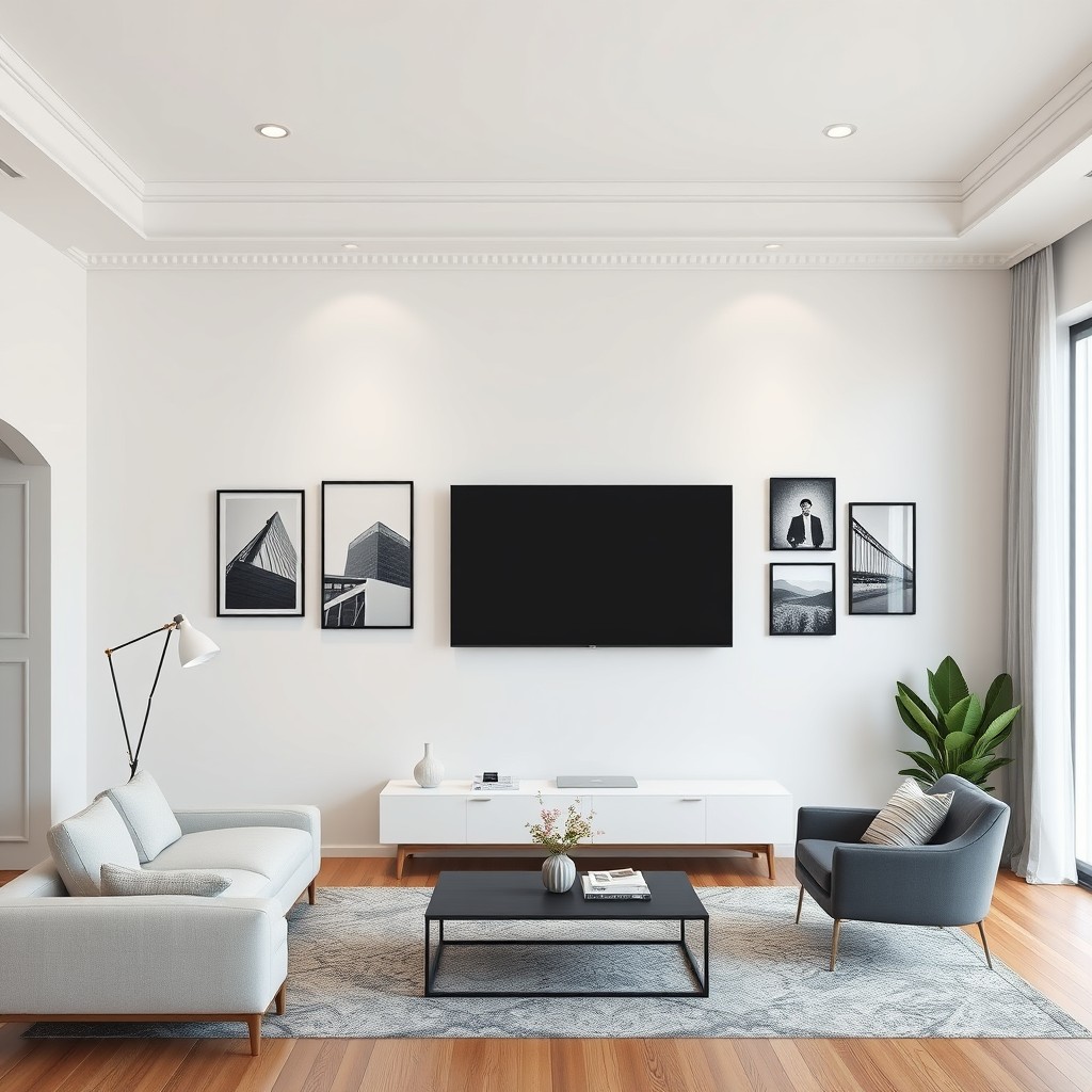 White wall living room ideas