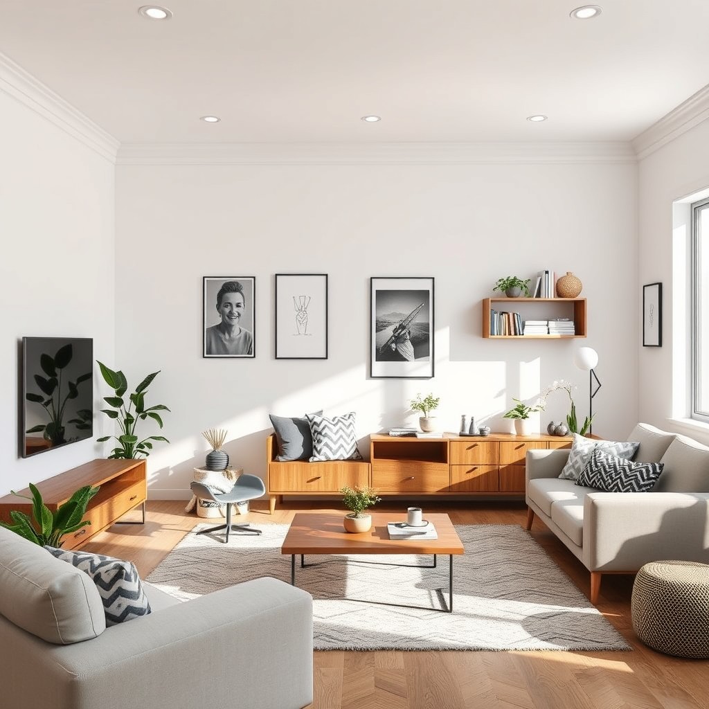 White wall living room ideas
