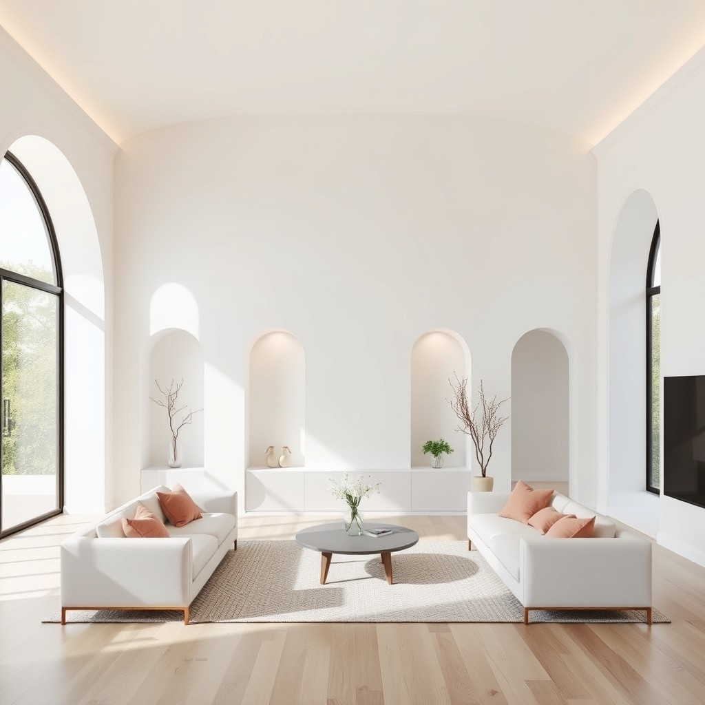 White wall living room ideas