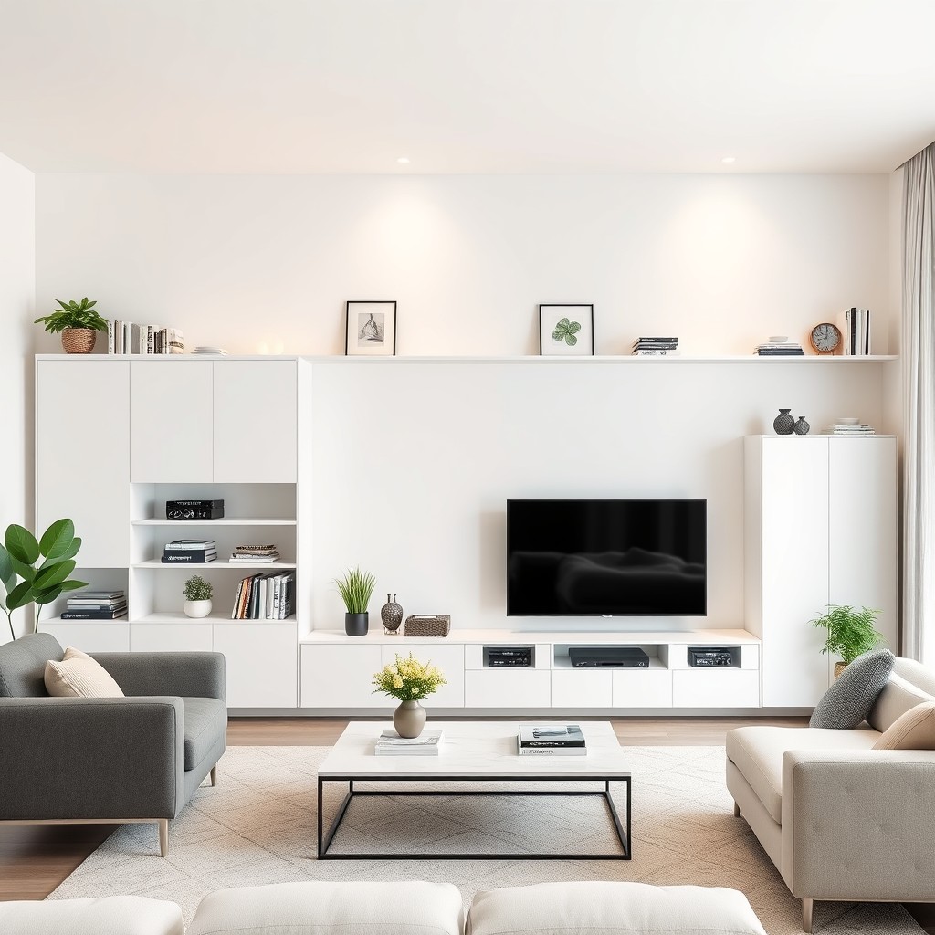 White wall living room ideas