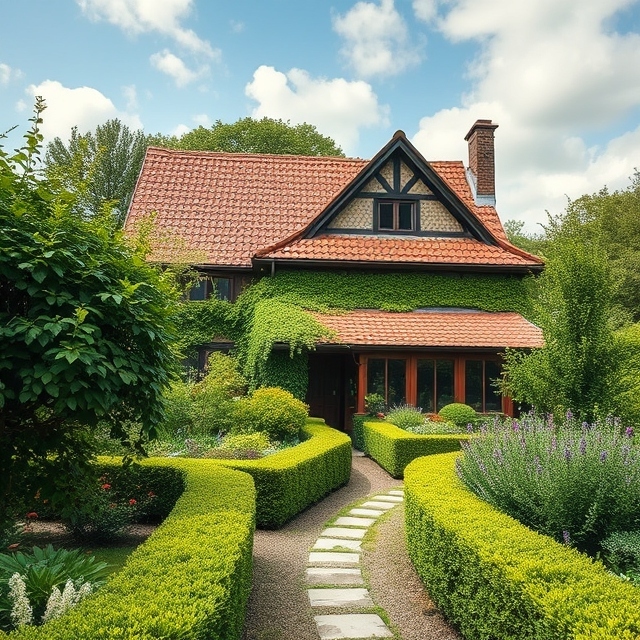 Creative timeless garden design ideas, organized garden, garden complimenting house