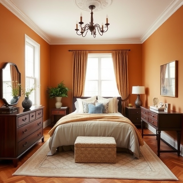 Caramel bedroom, bedroom color ideas, bedroom color ideas that will make you happier, best bedroom colors, best bedroom color ideas