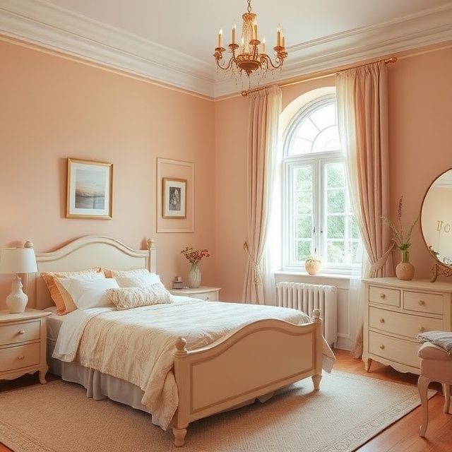 Light peach bedroom, bedroom color ideas, bedroom color ideas that will make you happier, best bedroom colors, best bedroom color ideas