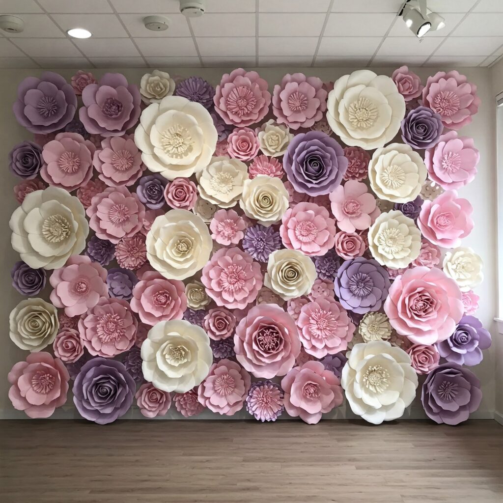Backdrop Ideas DIY Paper Flower Wall