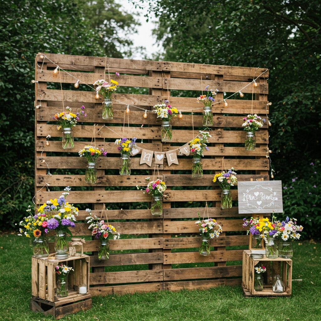 Wood Pallet Wall backdrop Ideas DIY