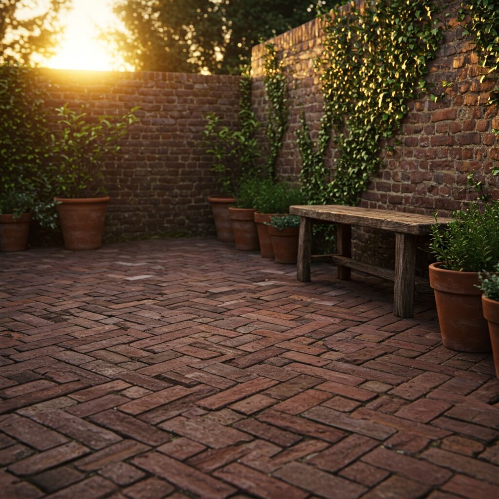 Brick style DIY patio pavers that looks elegant