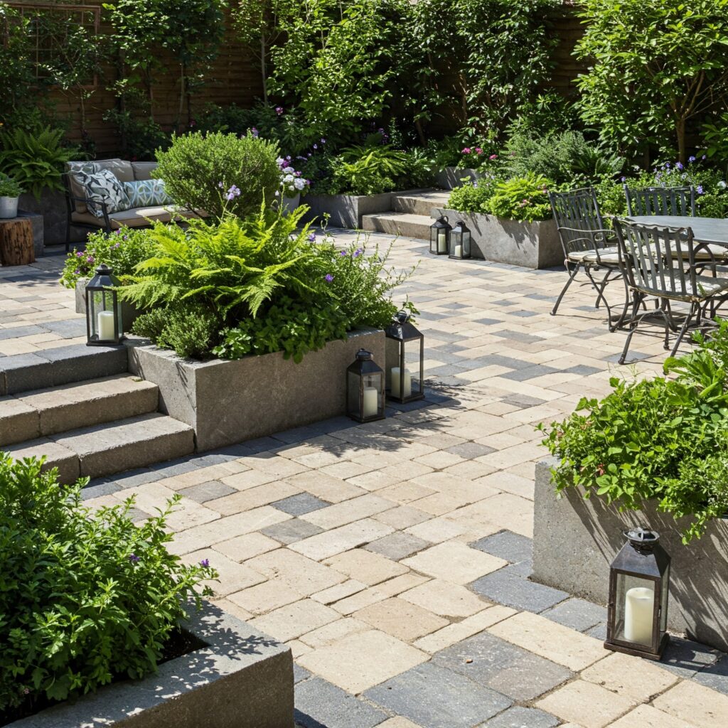 Mix and match paver patterns DIY patio paver ideas