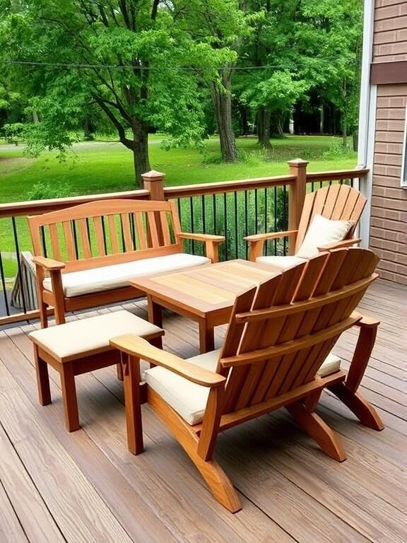 Backyard patio design
elegant wooden furniture