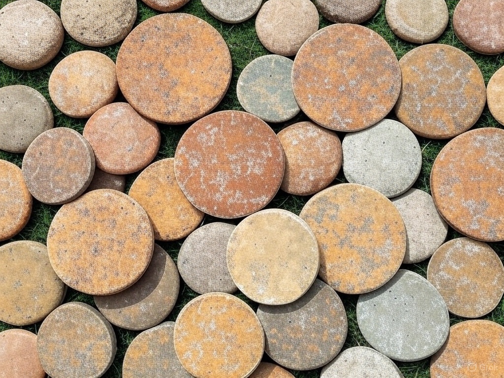Round backyard patio material for pavers