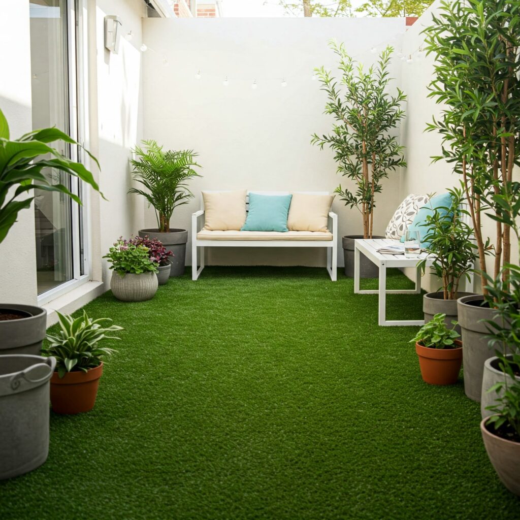 Faux Grass Outdoor patio flooring ideas