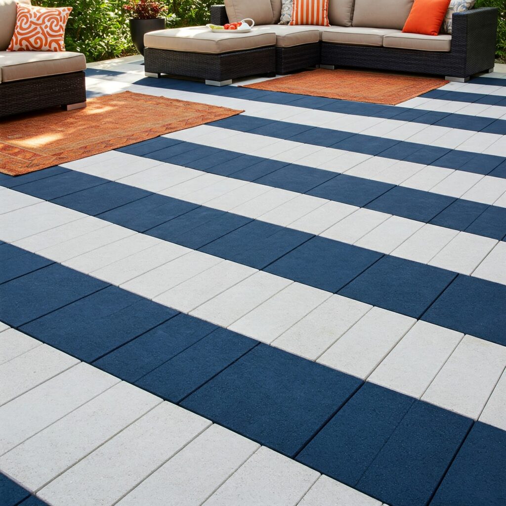 Painted Plywood Panels Outdoor patio flooring ideas