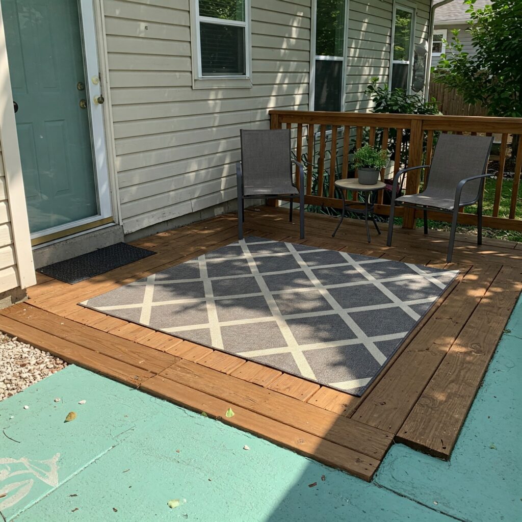 Small front patio budget friendly flooring