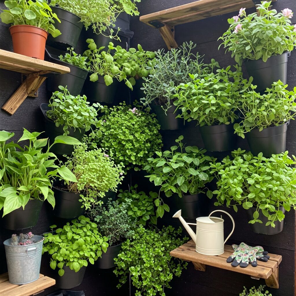 Small patio design vertical plantation