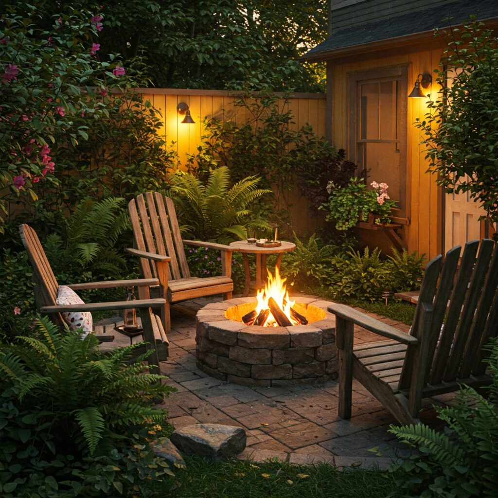 small patio design fire pit ideas