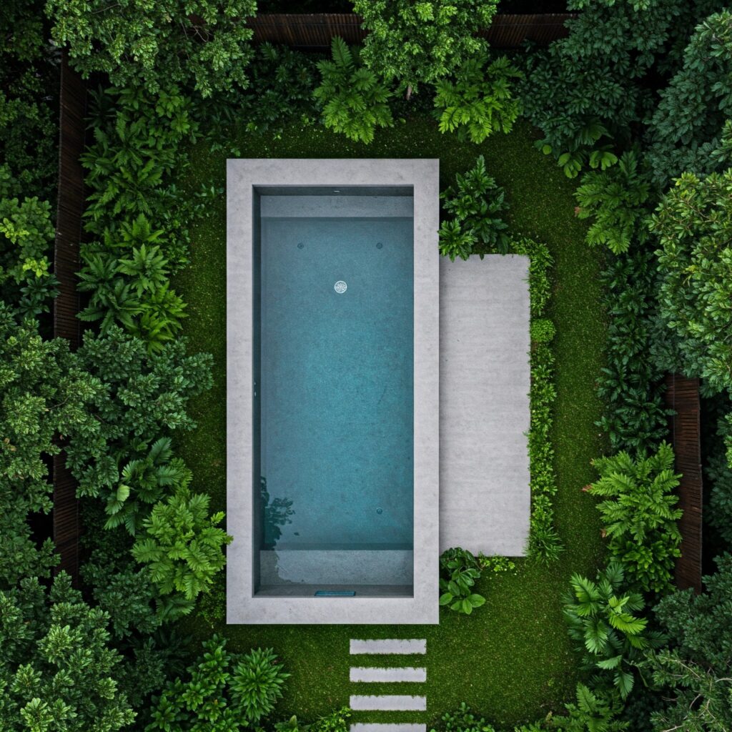 Classy Above-Ground Concrete Pool