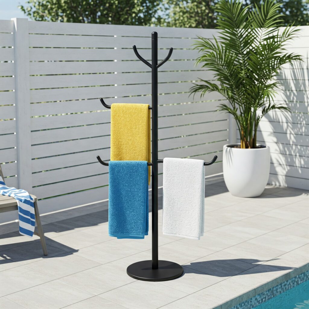 Freestanding Towel Rack Modern Metal Towel Tree: Sleek & Simple