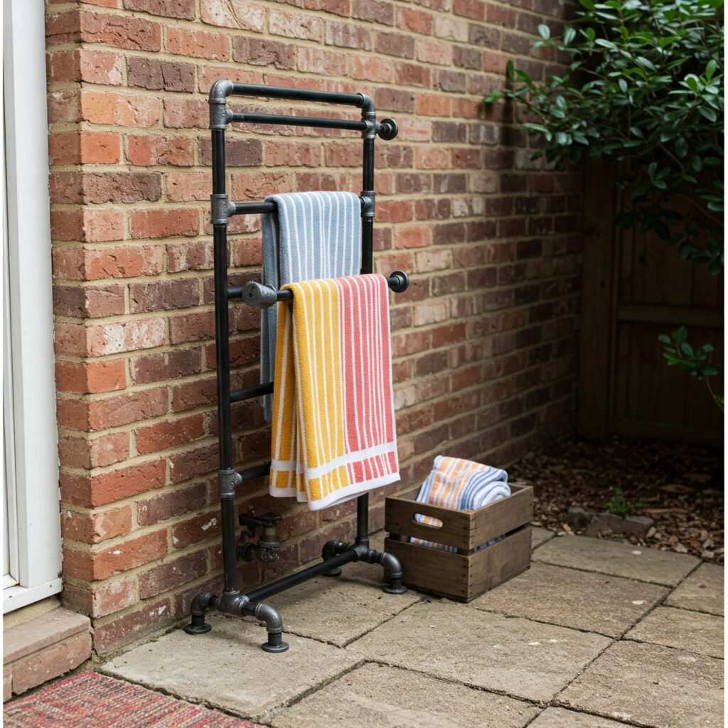 Freestanding Towel Rack DIY Pipe Towel Rack: Rugged and Industrial